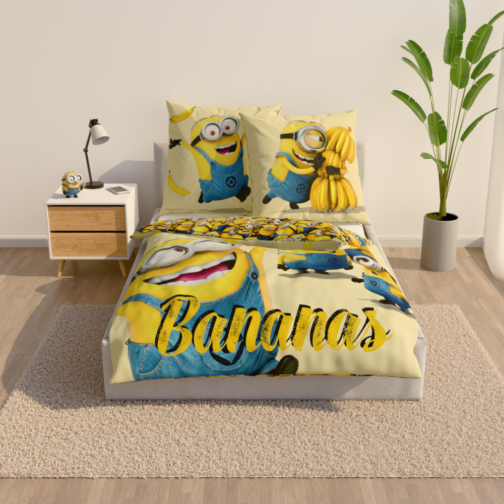 Die Bettwäsche aufgezogen auf dem Bett