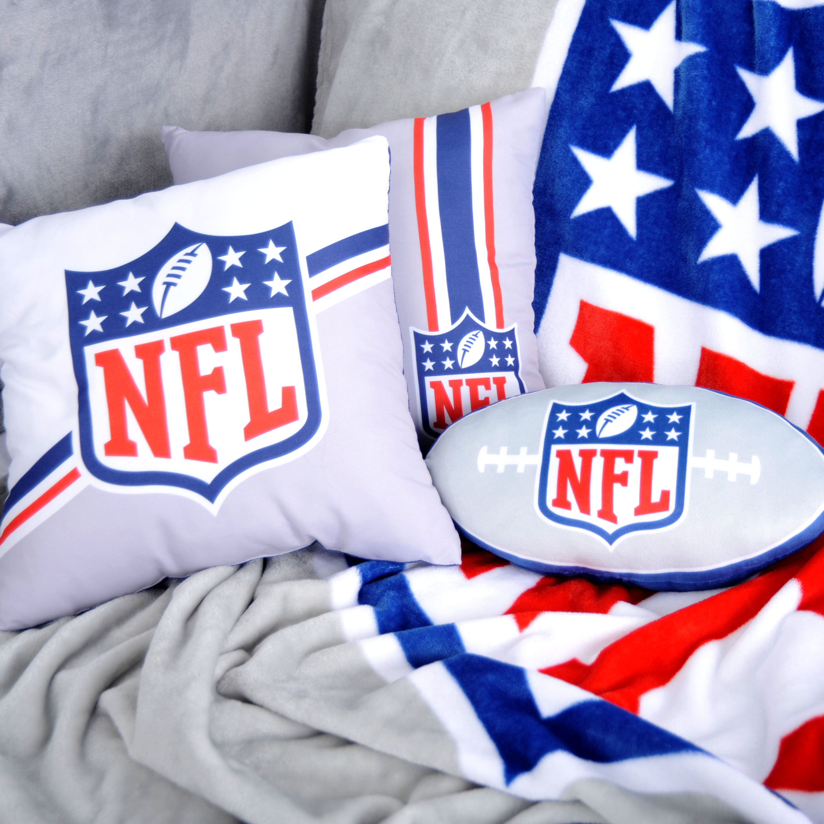 NFL Fanpaket Gesamtaufnahme der Produkte