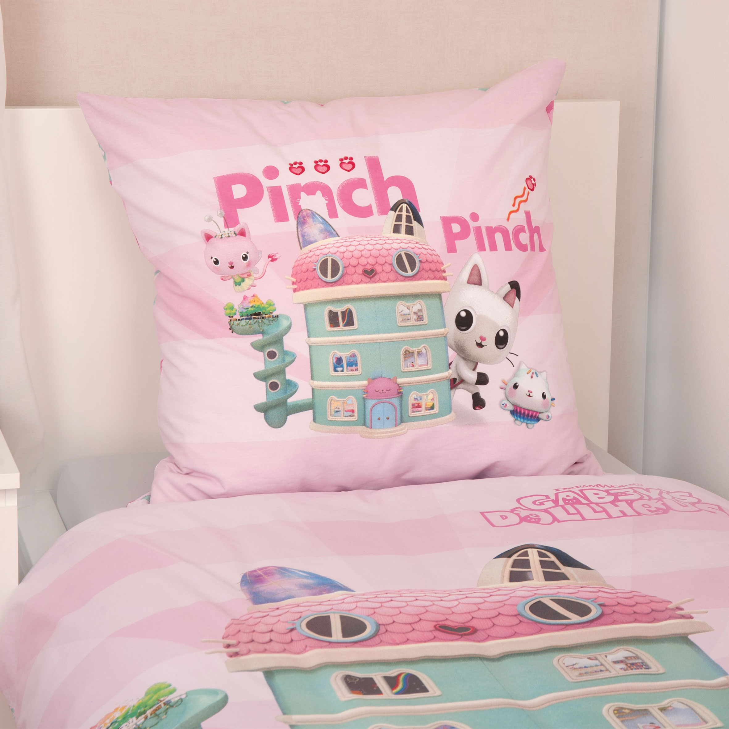 Gabby´s Dollhouse Bettwäsche – Pink Dreams Nahaufnahme Kissen
