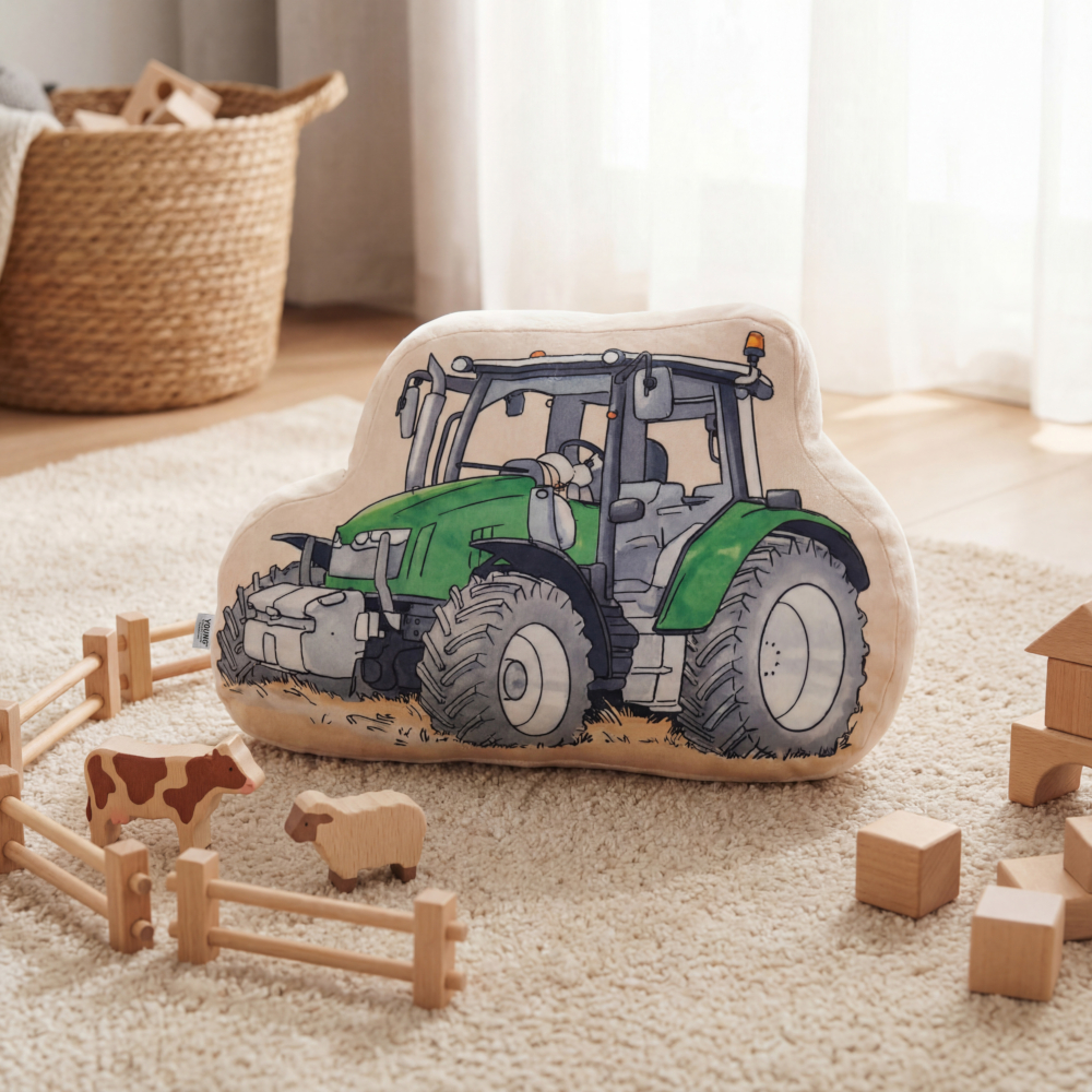 Gemütliches Traktor Formkissen