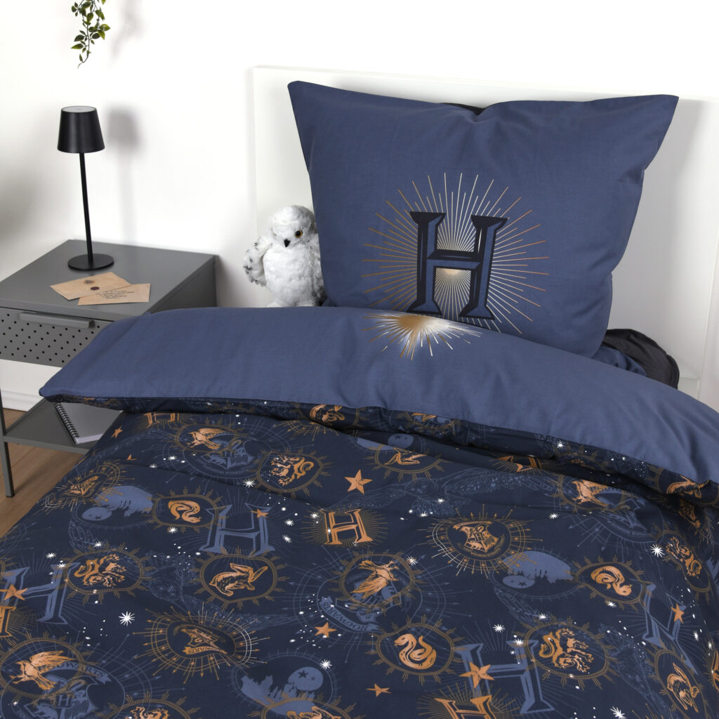 Harry Potter Bettwäsche-Set – 2-teilig, 135x200 Cm + 80x80 Cm, 100% Baumwolle, Lizenziert