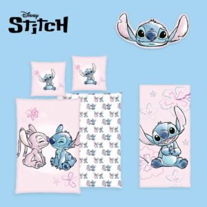 Stitch Wohlfühl-Bundle ‘Stitch & Angel’ – Bettwäsche, Badetuch & Formkissen