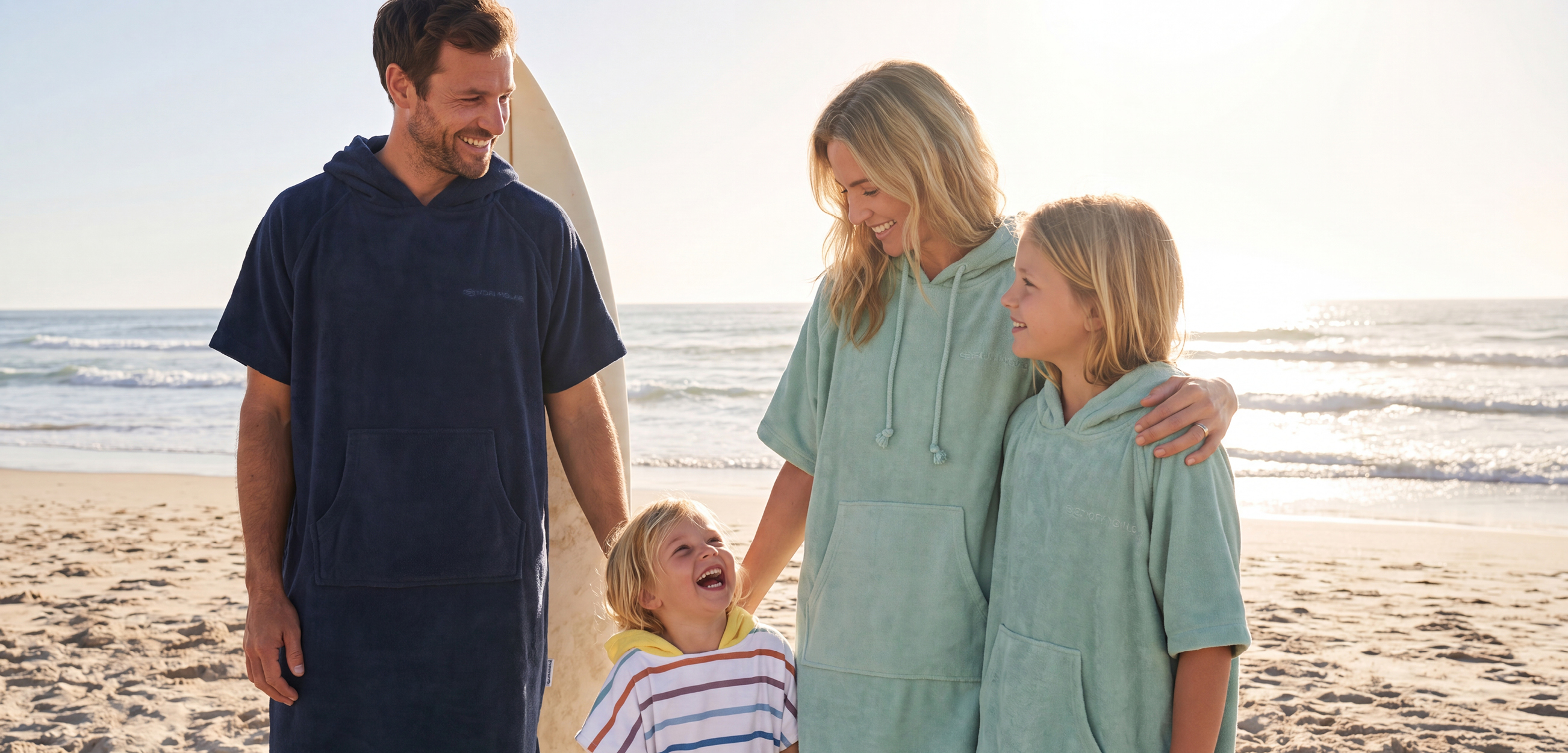 Surf Ponchos für die ganze Familie in allen Größen.